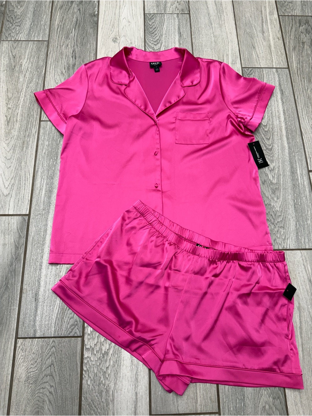 I.N.C. Women's Short PJ Set in Hot Pink Size Large - Picture 4 of 13